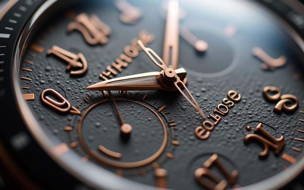 Close-up of watch dial background texture
